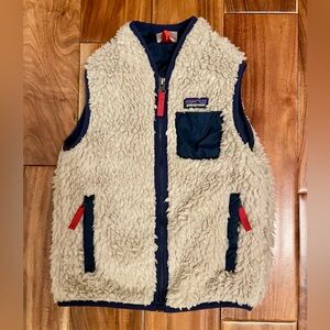 Patagonia Baby Retro-X® Fleece Vest 4T : color - natural/navy